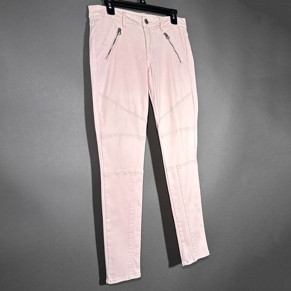 American Eagle Outfitters Denim - American Eagle Outfitters Pink Jegging Super Stretch Moto Pants Size 8 Regular